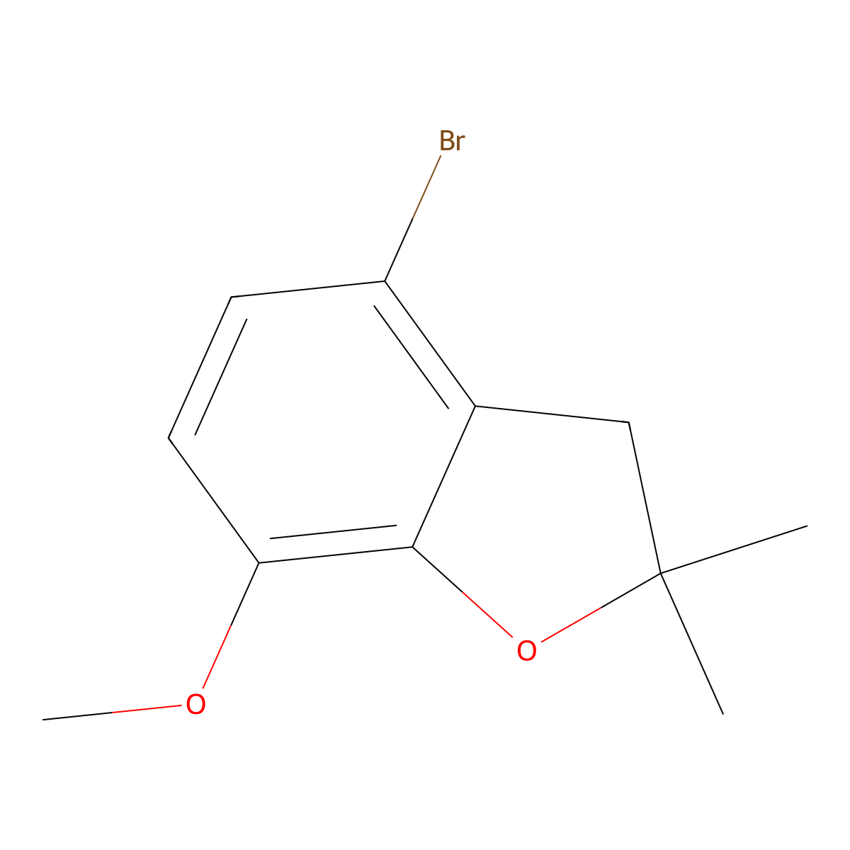 4-Bromo-7-methoxy-2,2-dimethyl-2,3-dihydro-1-benzofuran molecular structure, CAS 185406-76-2