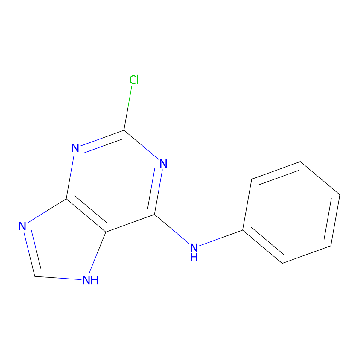 2-chloro-N-phenyl-7H-purin-6-amine molecular structure, CAS 185408-97-3