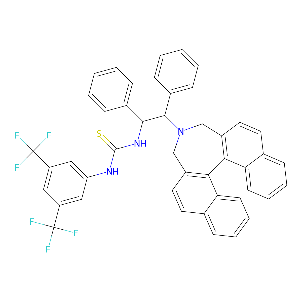 (11bR)-1-(2-(3H-Dinaphtho[2,1-c:1',2'-e]azepin-4(5H)-yl)-1,2-diphenylethyl)-3-(3,5-bis(trifluoromethyl)phenyl)thiourea molecular structure, CAS 1854082-48-6