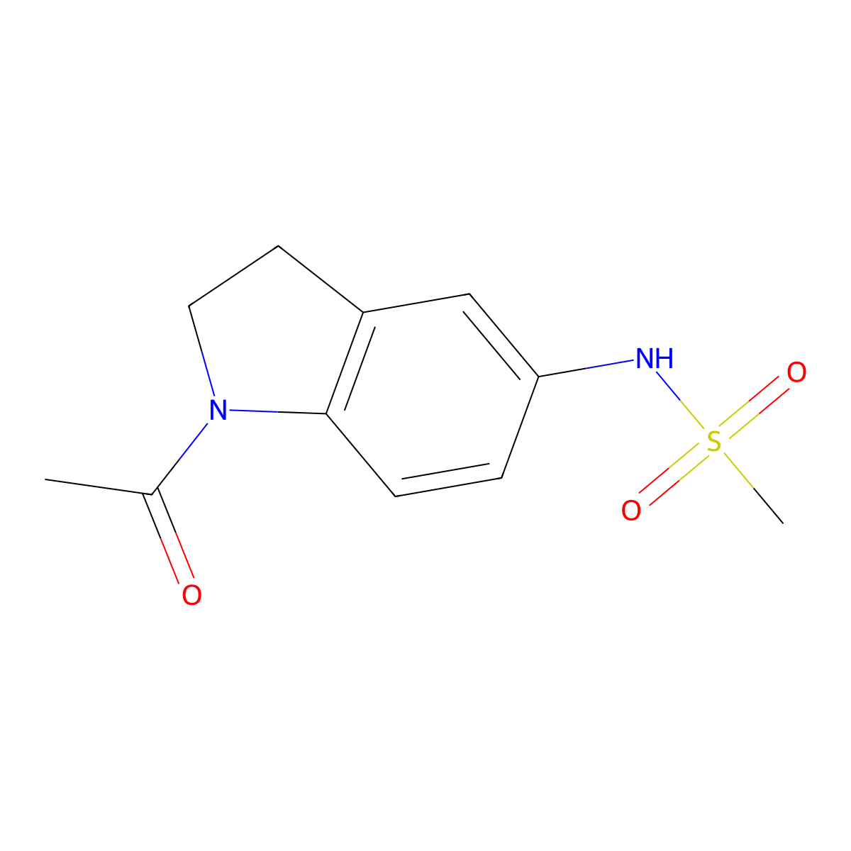 N-(1-acetylindolin-5-yl)methanesulfonamide molecular structure, CAS 185410-82-6