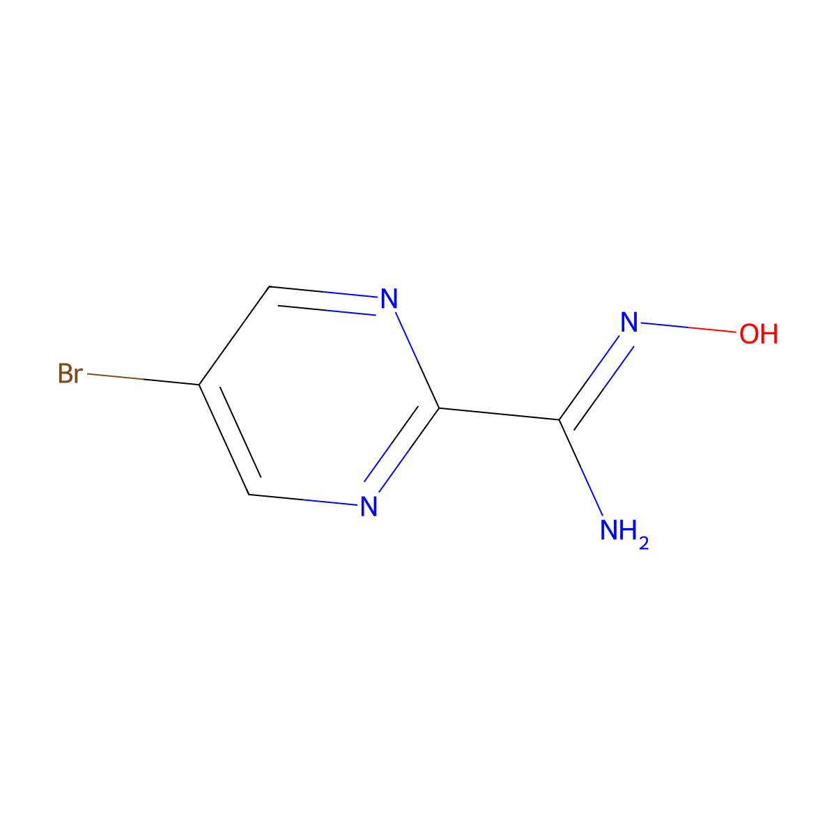 (Z)-5-bromo-N'-hydroxypyrimidine-2-carboximidamide molecular structure, CAS 1854110-32-9