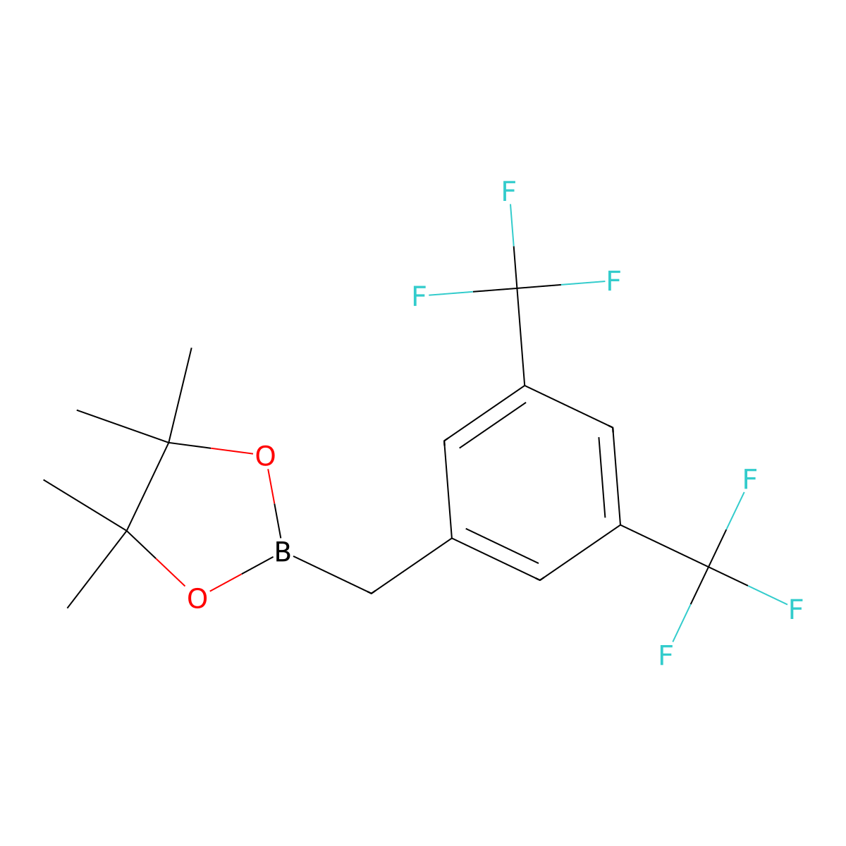 2-(3,5-Bis(trifluoromethyl)benzyl)-4,4,5,5-tetramethyl-1,3,2-dioxaborolane molecular structure, CAS 1854115-27-7
