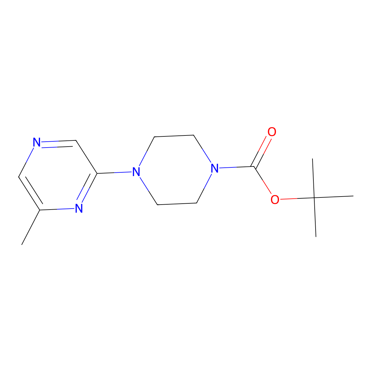 Tert-butyl 4-(6-methylpyrazin-2-yl)piperazine-1-carboxylate molecular structure, CAS 1854126-83-2