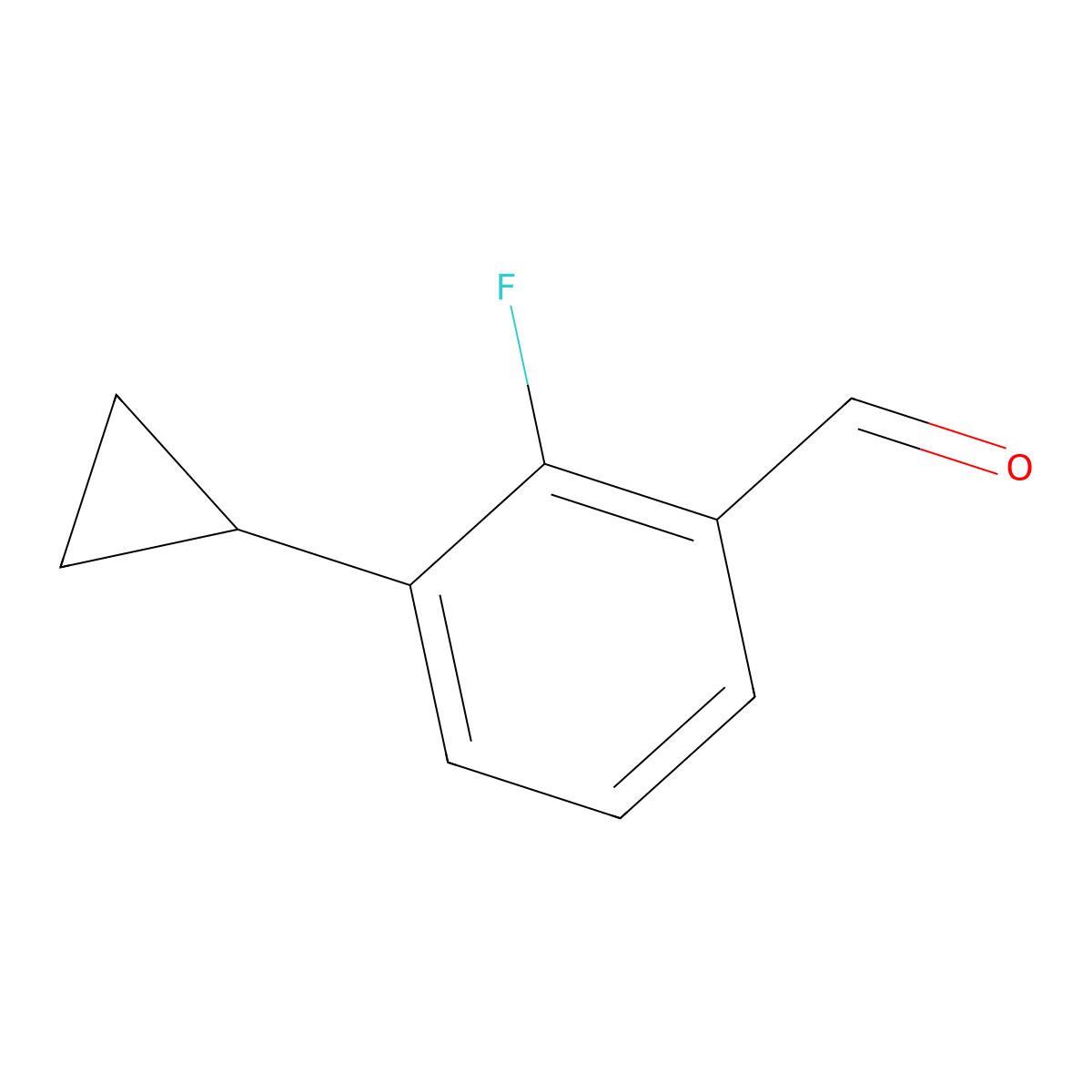 3-Cyclopropyl-2-fluorobenzaldehyde molecular structure, CAS 1854183-61-1