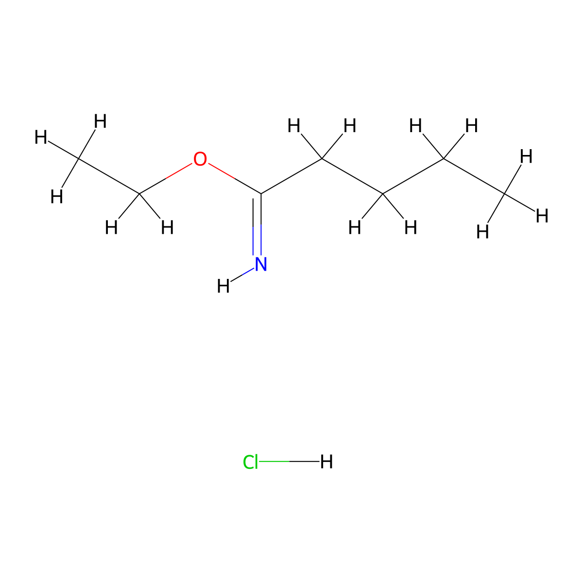 Ethyl pentanimidate hydrochloride molecular structure, CAS 18542-63-7