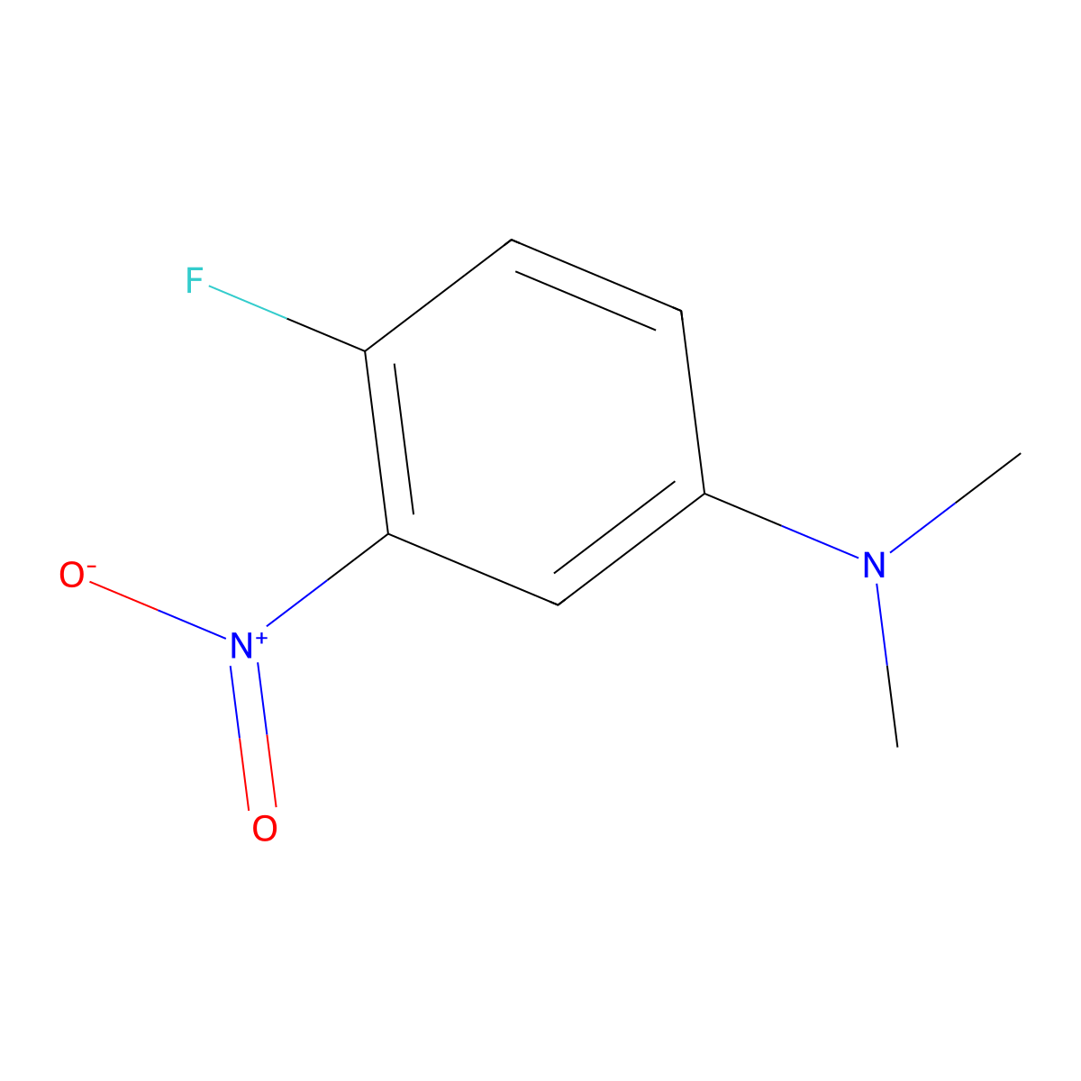 4-Fluoro-N,N-dimethyl-3-nitroaniline molecular structure, CAS 18542-98-8