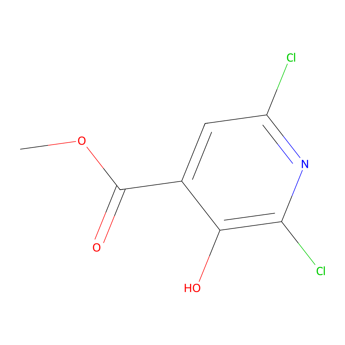 Methyl 2,6-dichloro-3-hydroxyisonicotinate molecular structure, CAS 185422-98-4
