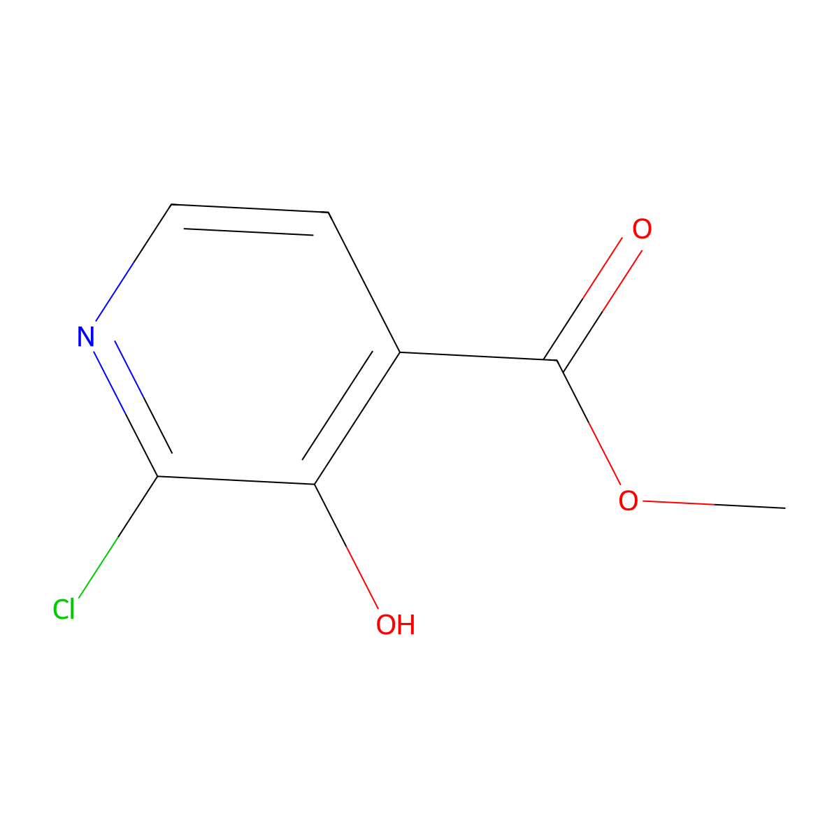 Methyl 2-chloro-3-hydroxyisonicotinate molecular structure, CAS 185423-04-5