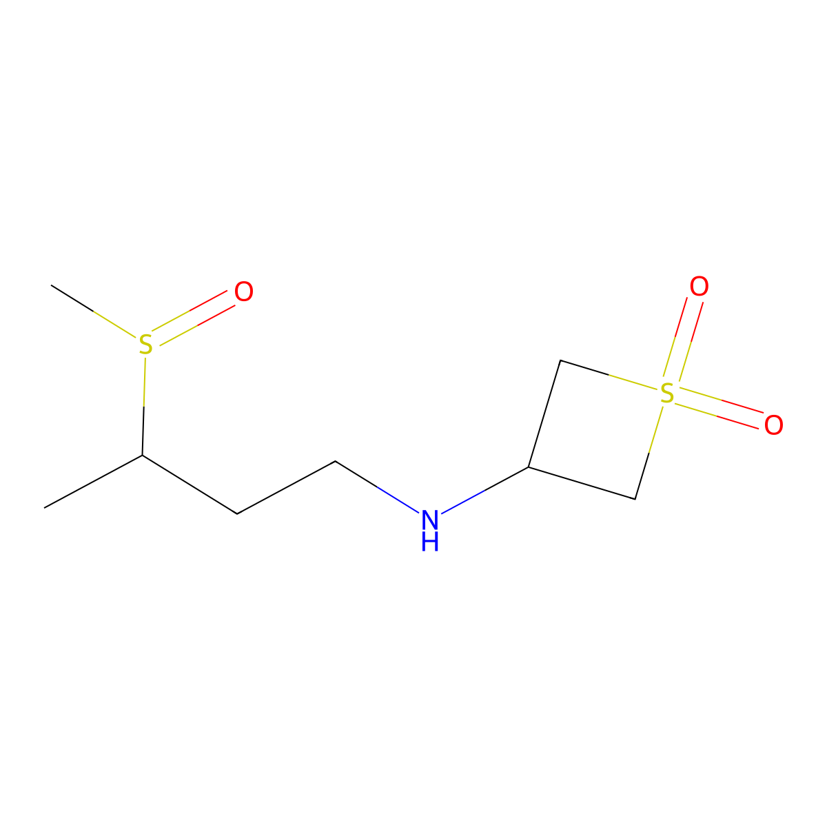3-((3-(Methylsulfinyl)butyl)amino)thietane 1,1-dioxide molecular structure, CAS 1854247-77-0