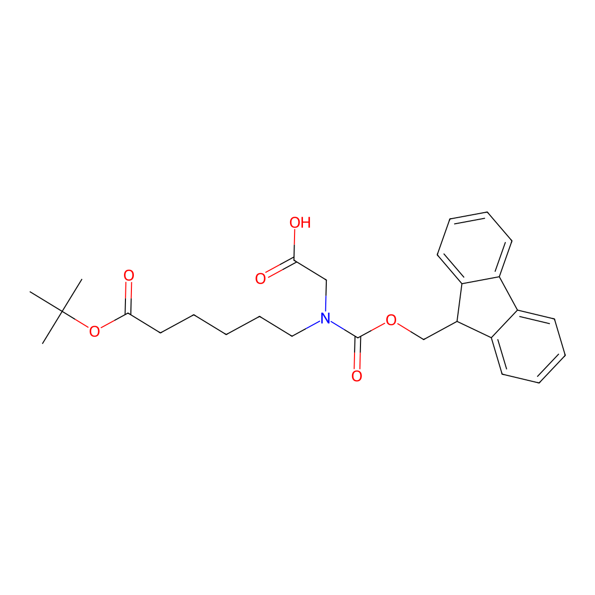 N-Fmoc-N-(6-(tert-butoxy)-6-oxobutyl)glycine molecular structure, CAS 185426-32-8