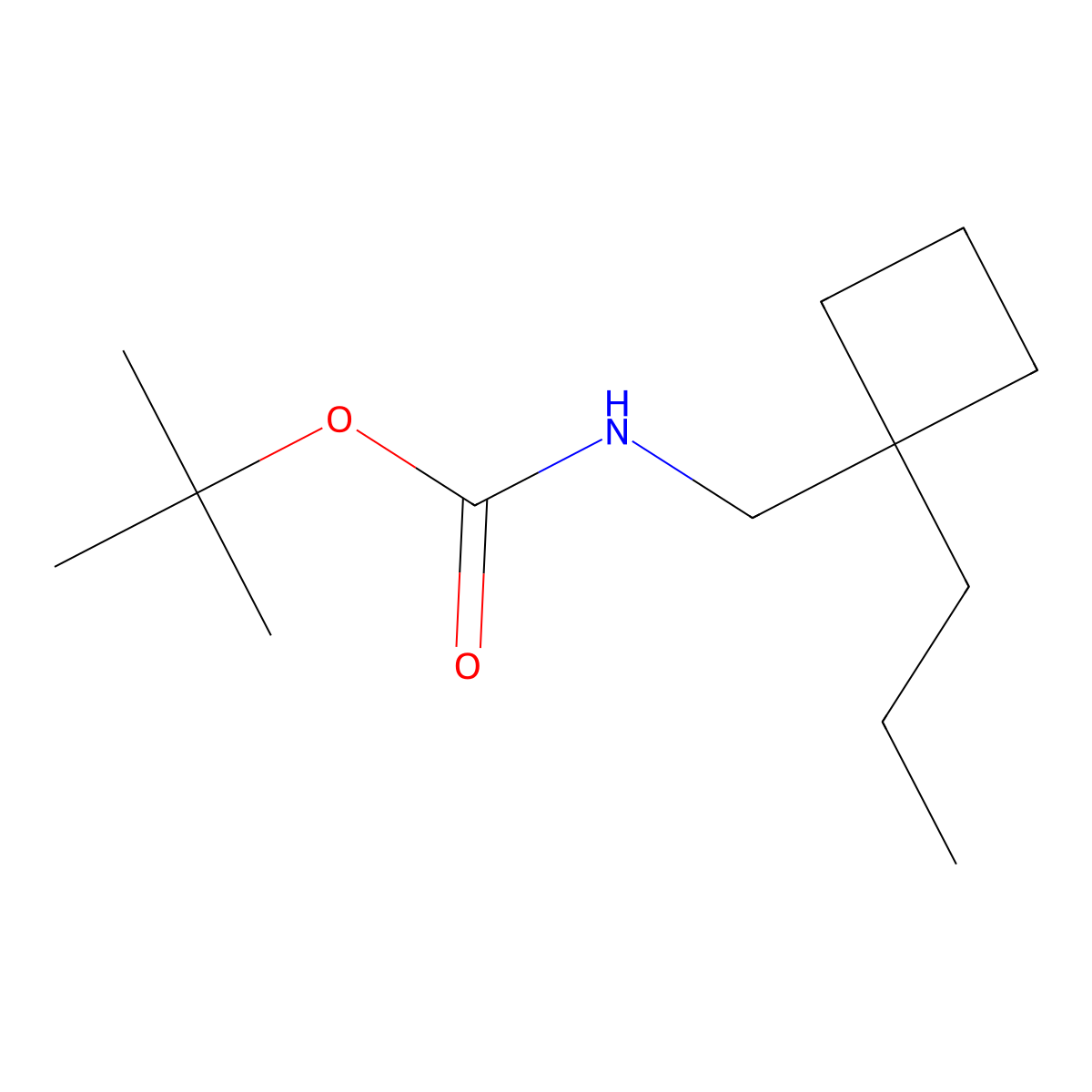 tert-butyl N-[(1-propylcyclobutyl)methyl]carbamate molecular structure, CAS 1854267-52-9