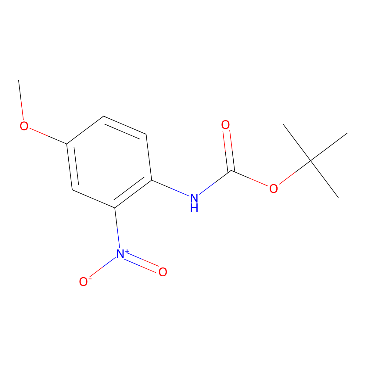 (4-Methoxy-2-nitro-phenyl)-carbamic acid tert-butyl ester molecular structure, CAS 185428-90-4
