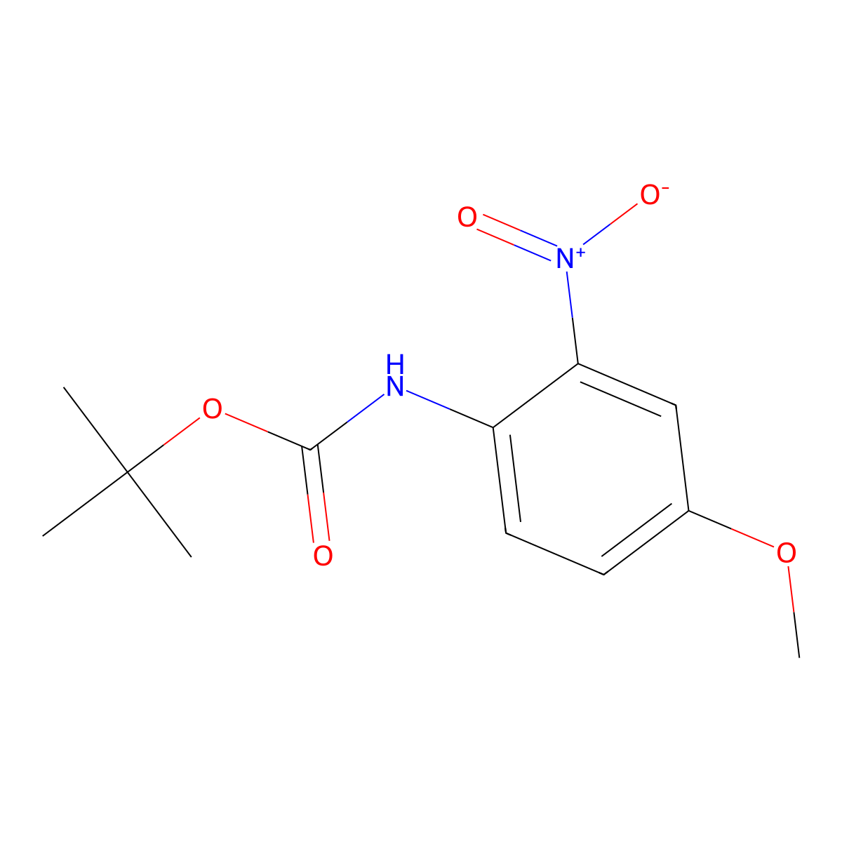 (4-Methoxy-2-nitro-phenyl)-carbamic acid tert-butyl ester molecular structure, CAS 185428-90-4