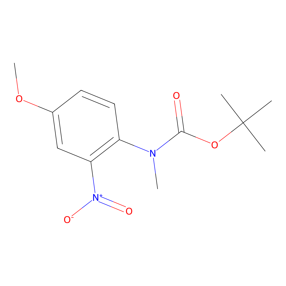 tert-butyl N-(4-methoxy-2-nitrophenyl)-N-methylcarbamate molecular structure, CAS 185428-92-6