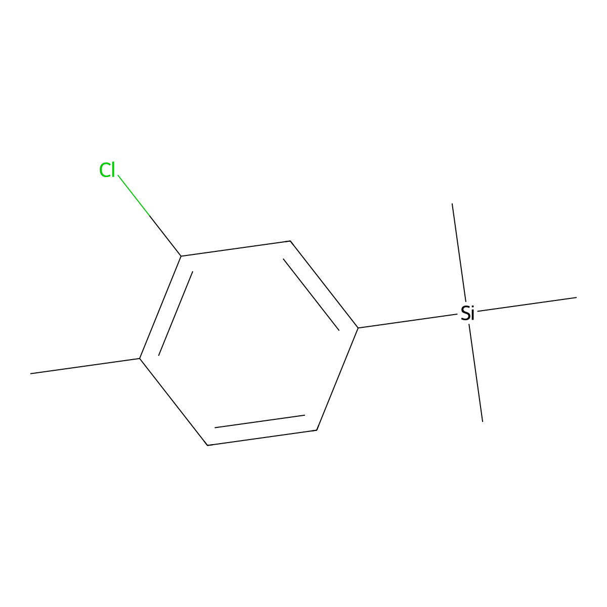(3-Chloro-4-methylphenyl)trimethylsilane molecular structure, CAS 1854290-37-1
