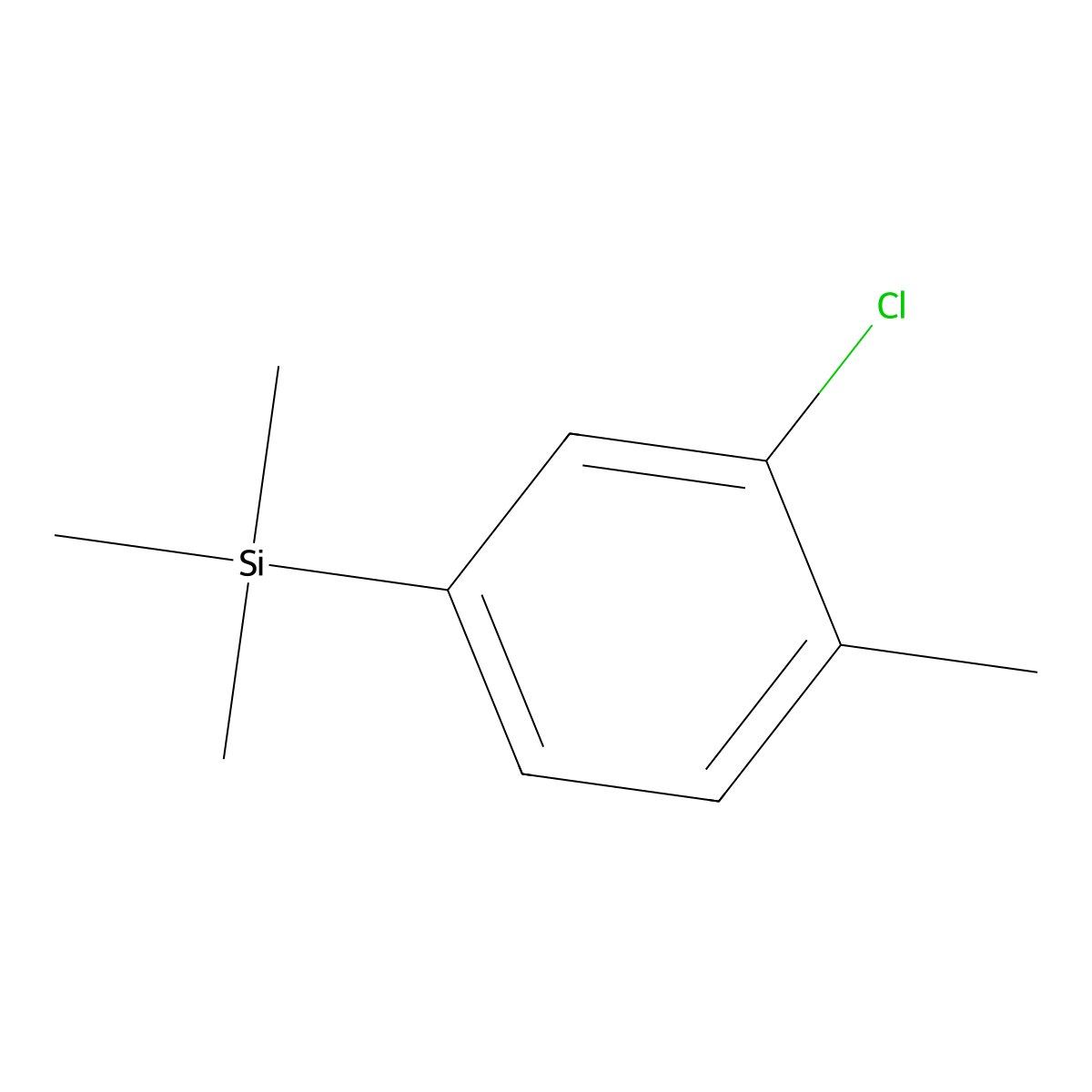 (3-Chloro-4-methylphenyl)trimethylsilane molecular structure, CAS 1854290-37-1
