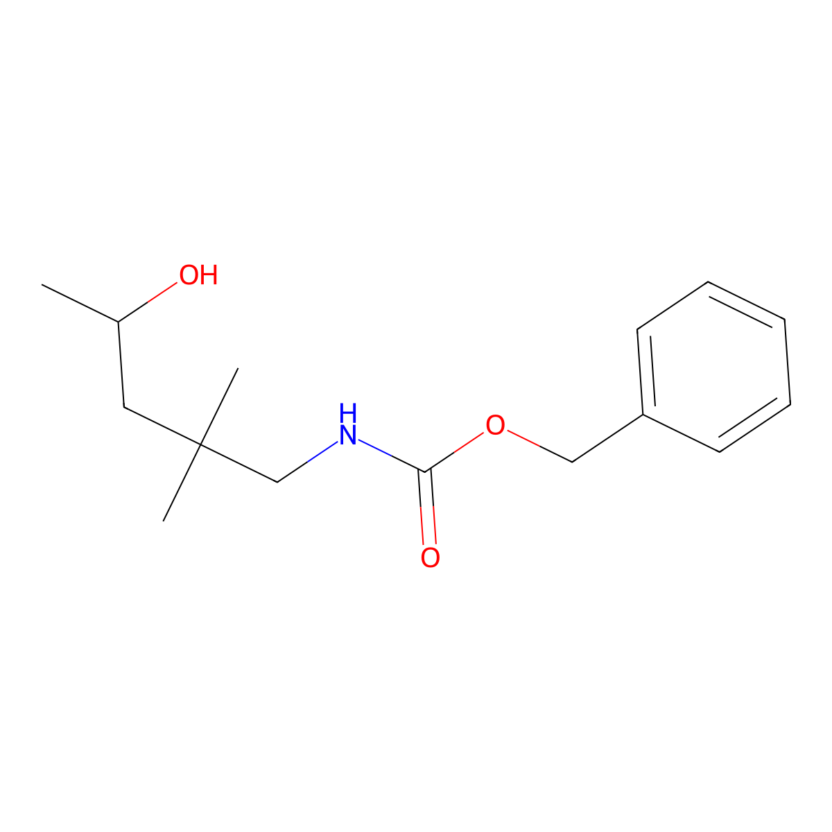 benzyl N-(4-hydroxy-2,2-dimethylpentyl)carbamate molecular structure, CAS 1854291-18-1