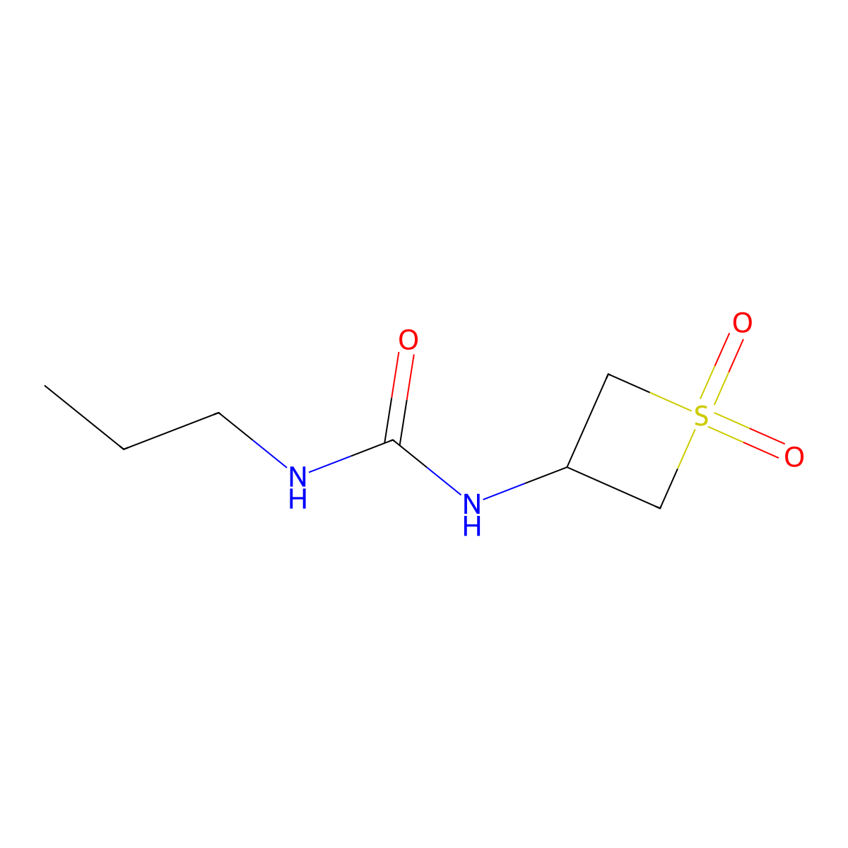 1-(1,1-Dioxidothietan-3-yl)-3-propylurea molecular structure, CAS 1854293-57-4