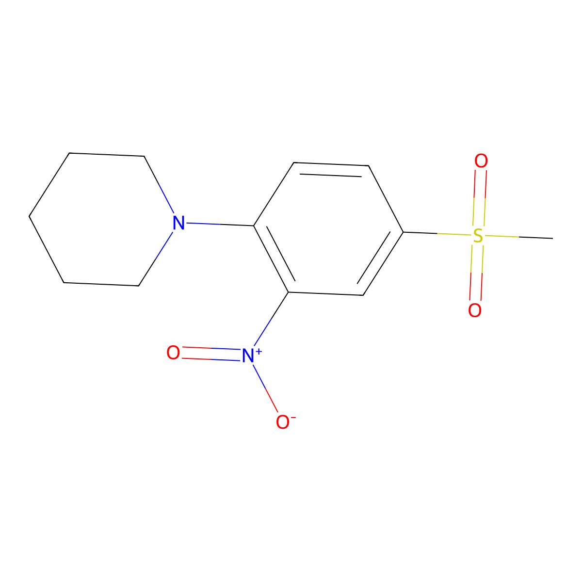 1-[4-(Methylsulfonyl)-2-nitrophenyl]piperidine molecular structure, CAS 18543-01-6