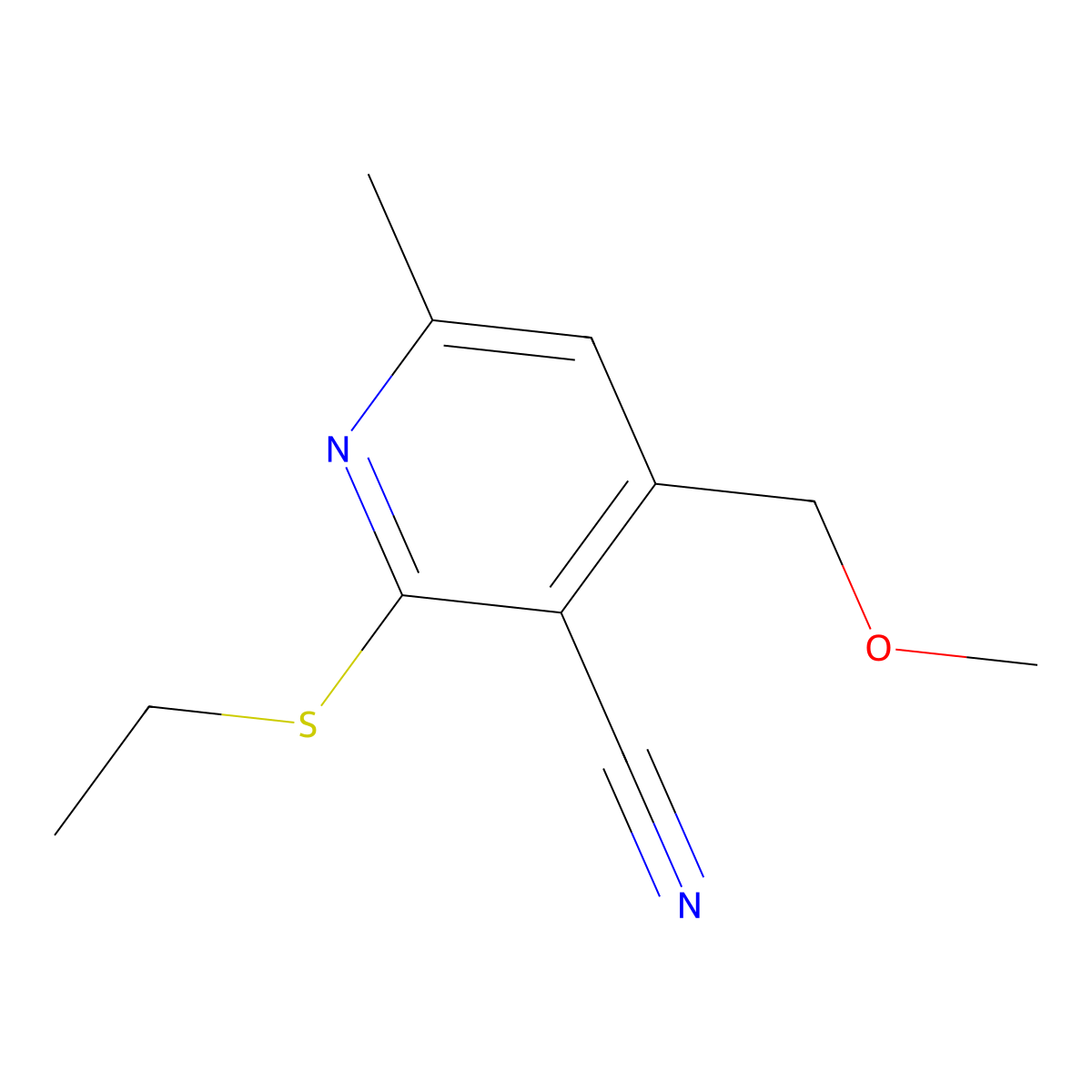 2-(Ethylsulfanyl)-4-(methoxymethyl)-6-methylpyridine-3-carbonitrile molecular structure, CAS 185430-11-9