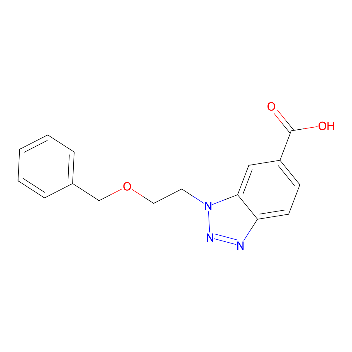1-[2-(benzyloxy)ethyl]-1H-1,2,3-benzotriazole-6-carboxylic acid molecular structure, CAS 1854324-22-3