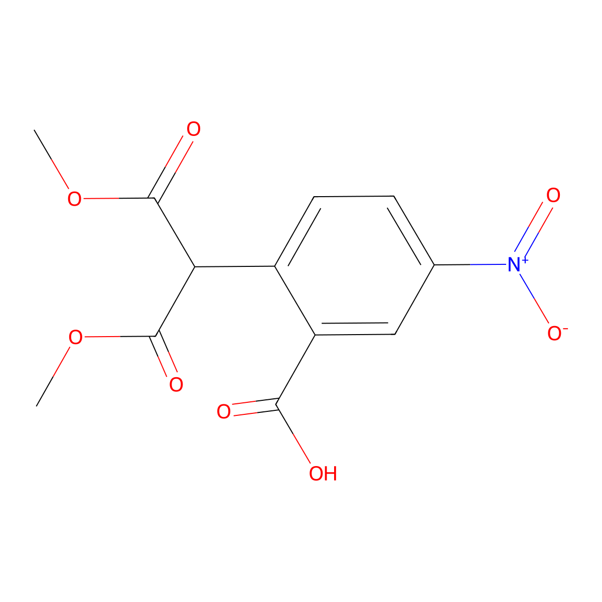 2-(1,3-Dimethoxy-1,3-dioxopropan-2-yl)-5-nitrobenzoic acid molecular structure, CAS 185433-44-7