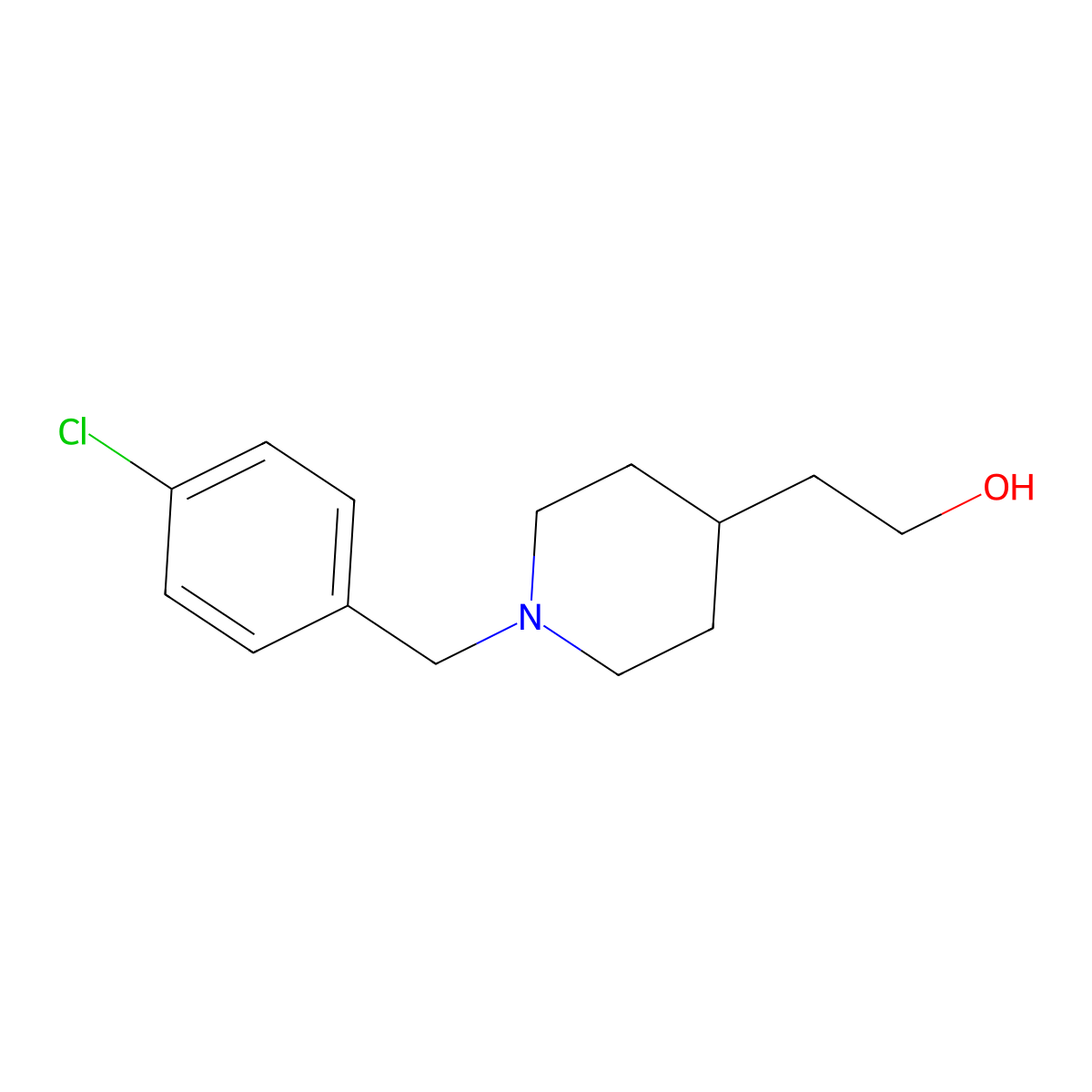 2-(1-(4-Chlorobenzyl)piperidin-4-yl)ethan-1-ol molecular structure, CAS 185434-46-2