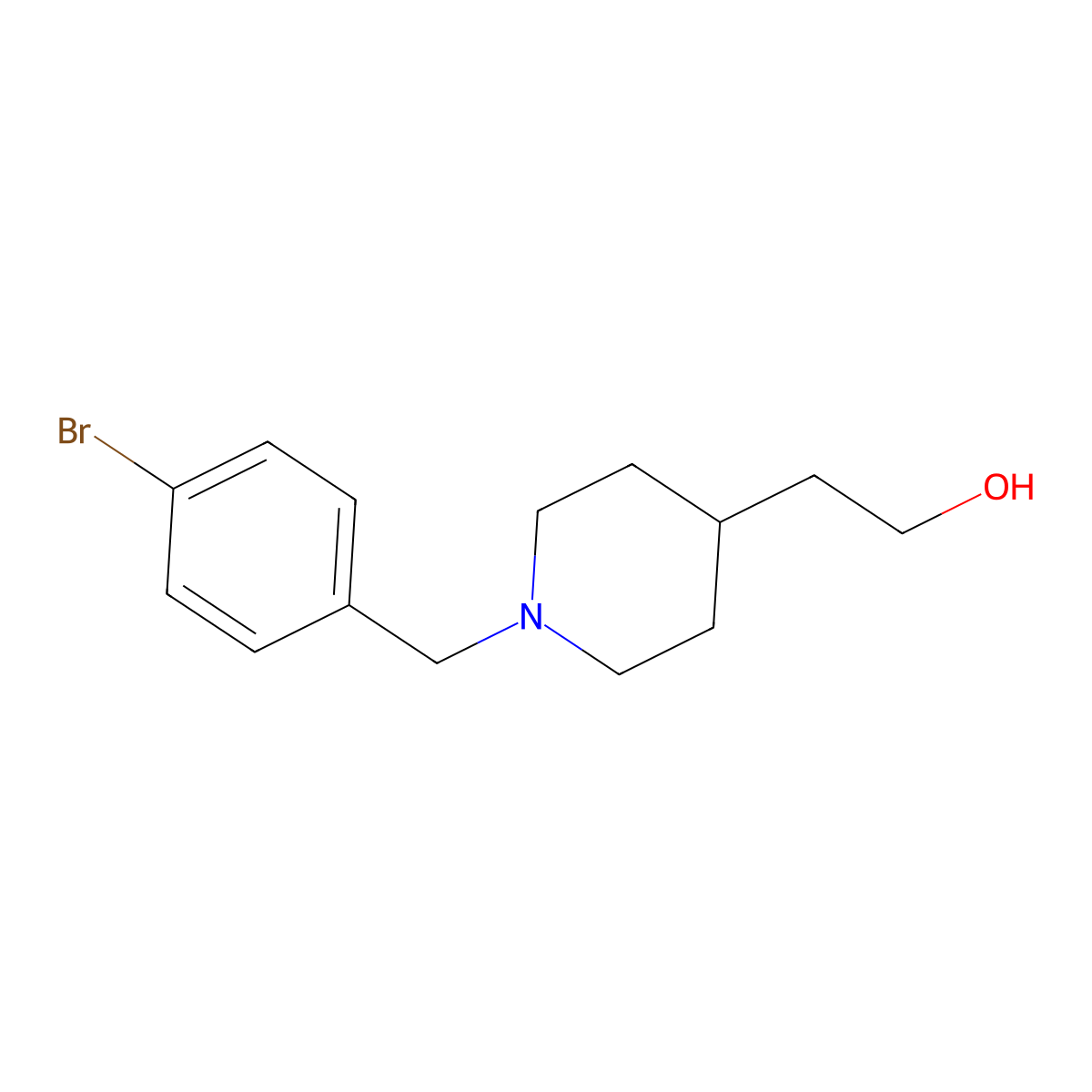 2-(1-(4-Bromobenzyl)piperidin-4-yl)ethan-1-ol molecular structure, CAS 185434-47-3