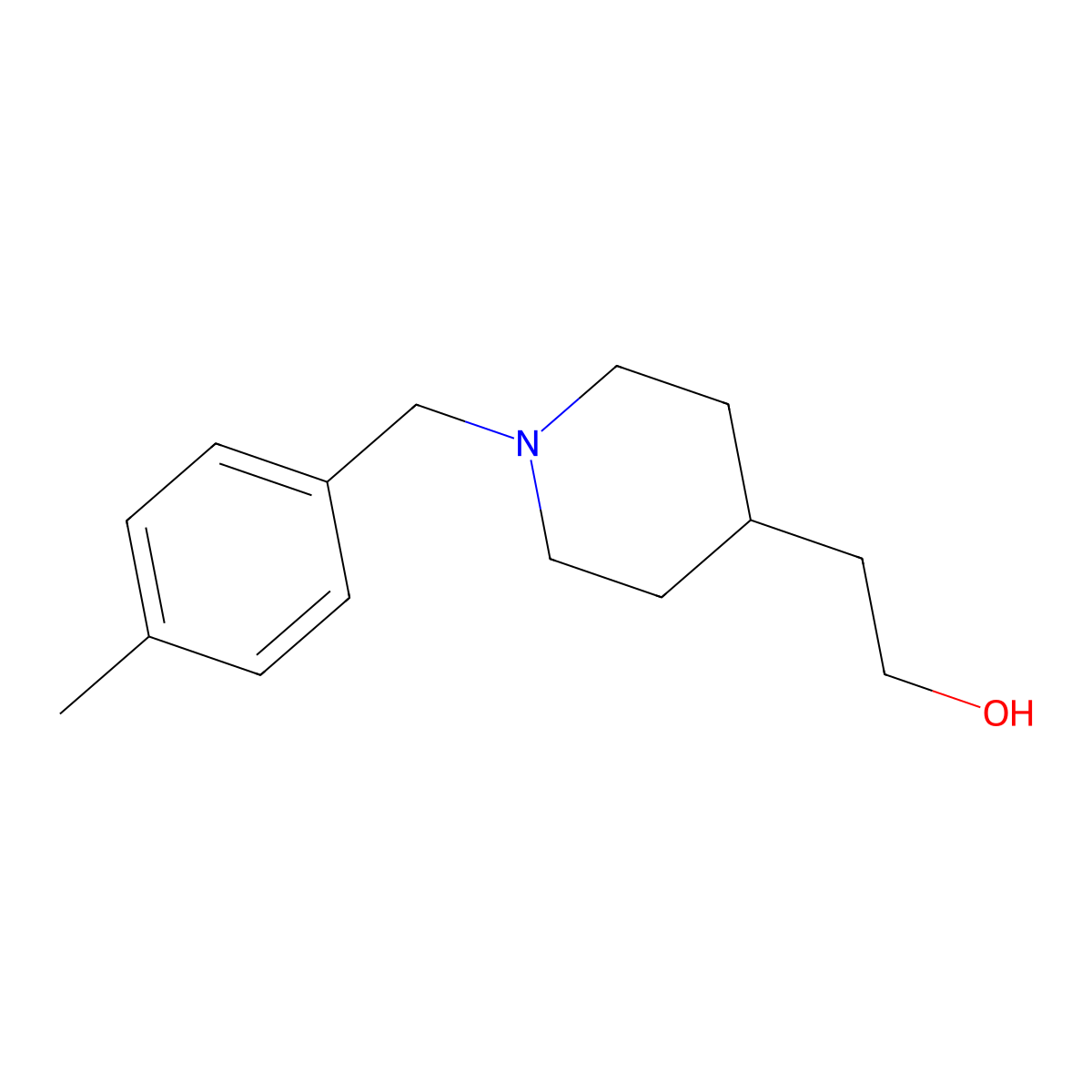 2-(1-(4-Methylbenzyl)piperidin-4-yl)ethan-1-ol molecular structure, CAS 185434-50-8