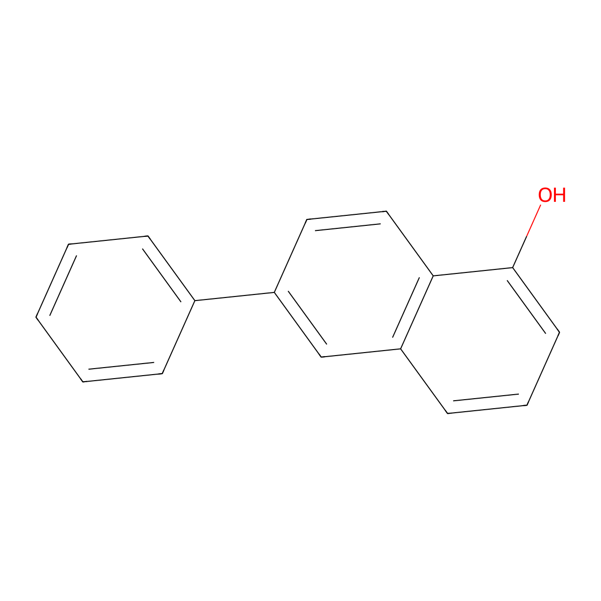 6-Phenylnaphthalen-1-ol molecular structure, CAS 185436-98-0