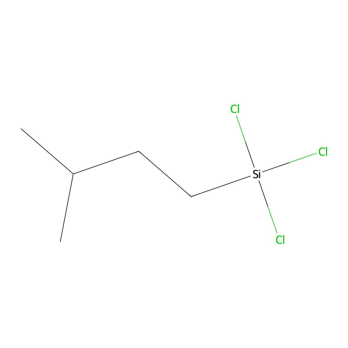 Silane, trichloro(3-methylbutyl)- molecular structure, CAS 18544-67-7