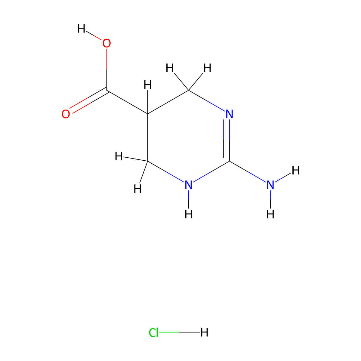 2-Amino-1,4,5,6-tetrahydropyrimidine-5-carboxylic acid hydrochloride molecular structure, CAS 185444-92-2