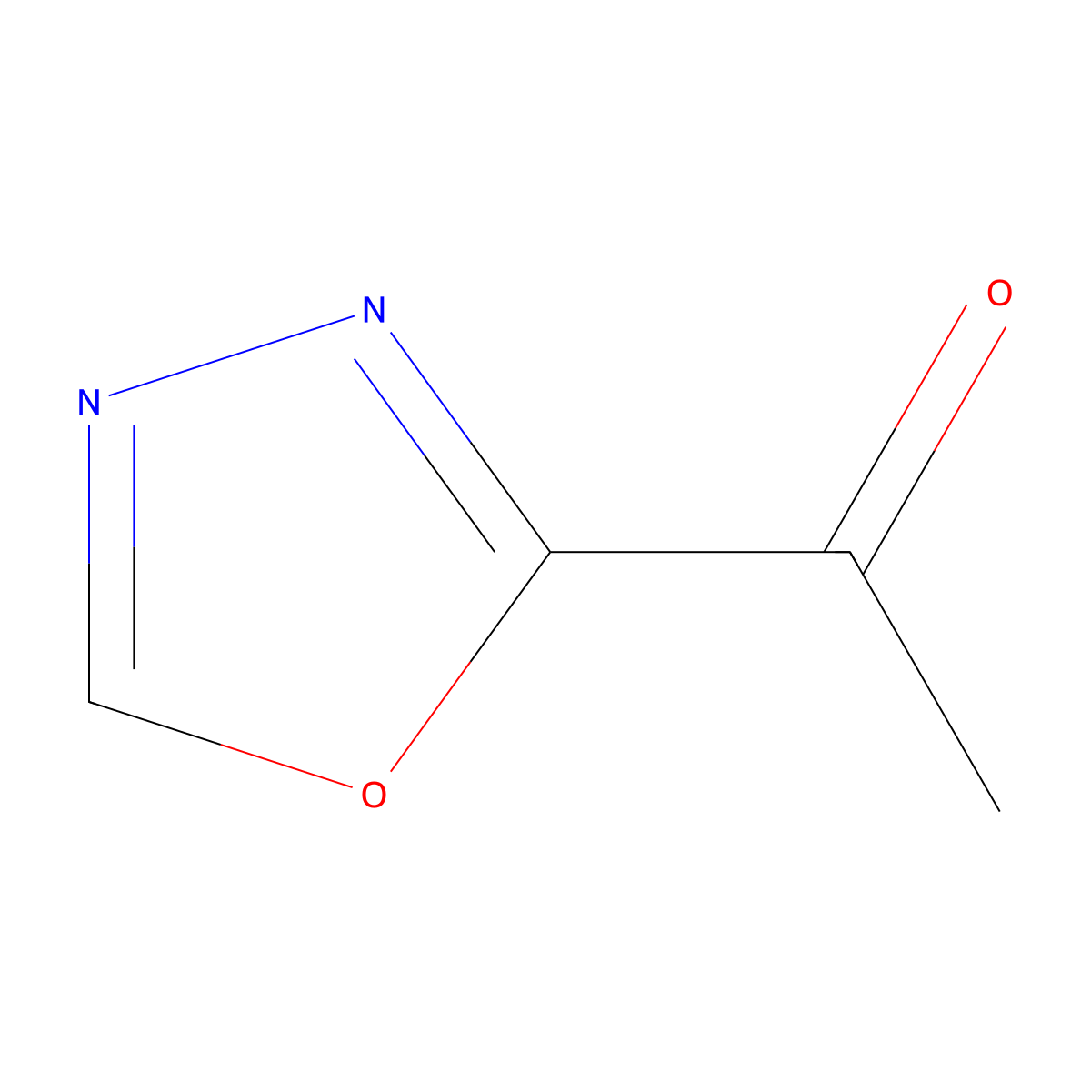 1-(1,3,4-Oxadiazol-2-yl)ethanone molecular structure, CAS 185445-00-5