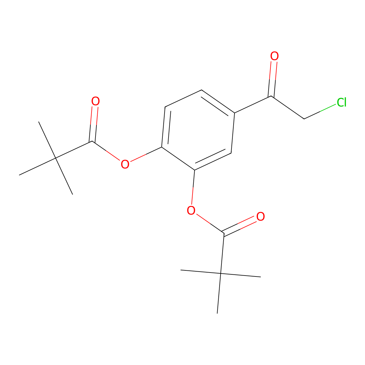 2-Chloro-3',4'-bis(pivaloyloxy)acetophenone molecular structure, CAS 185448-73-1