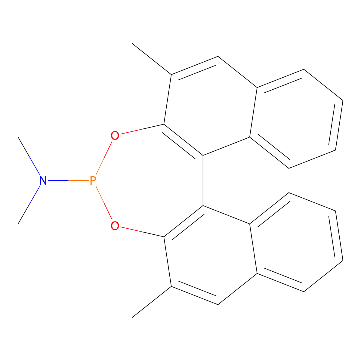 N,N,2,6-Tetramethyldinaphtho[2,1-d:1',2'-f][1,3,2]dioxaphosphepin-4-amine molecular structure, CAS 185449-86-9