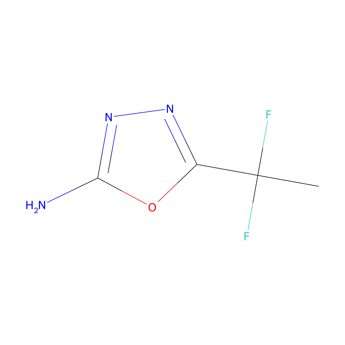 5-(1,1-Difluoroethyl)-1,3,4-oxadiazol-2-amine molecular structure, CAS 1854509-56-0
