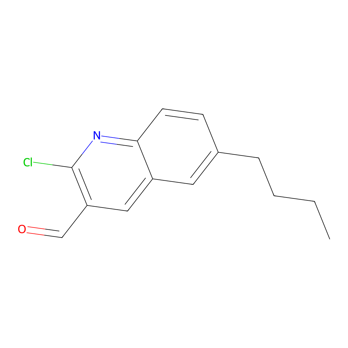 6-Butyl-2-chloroquinoline-3-carbaldehyde molecular structure, CAS 185452-83-9