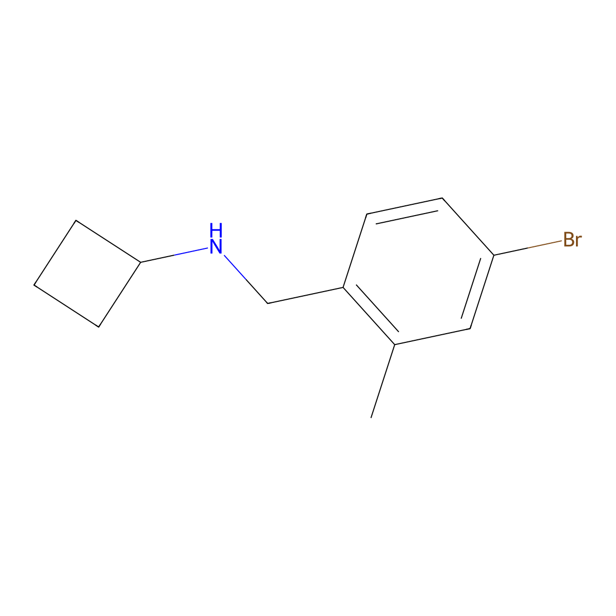 N-[(4-Bromo-2-methylphenyl)methyl]cyclobutanamine molecular structure, CAS 1854520-18-5