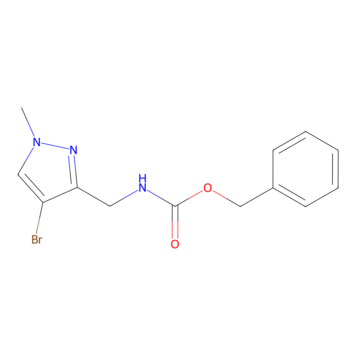 benzyl N-[(4-bromo-1-methyl-1H-pyrazol-3-yl)methyl]carbamate molecular structure, CAS 1854530-64-5