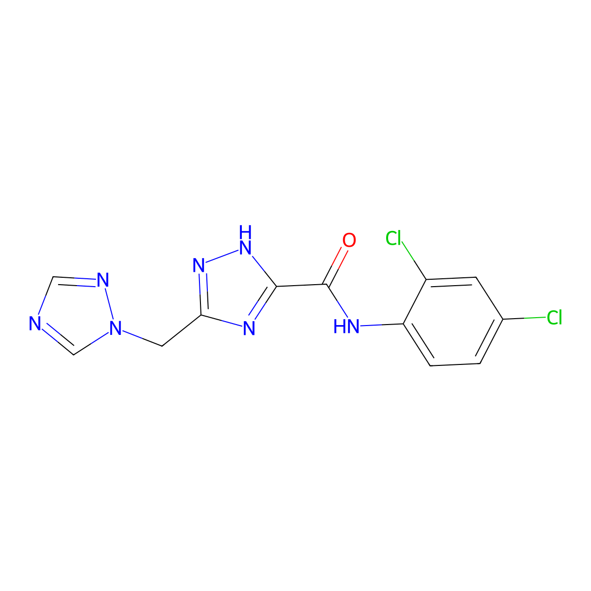 N-(2,4-dichlorophenyl)-3-(1H-1,2,4-triazol-1-ylmethyl)-1H-1,2,4-triazole-5-carboxamide molecular structure, CAS 185454-53-9