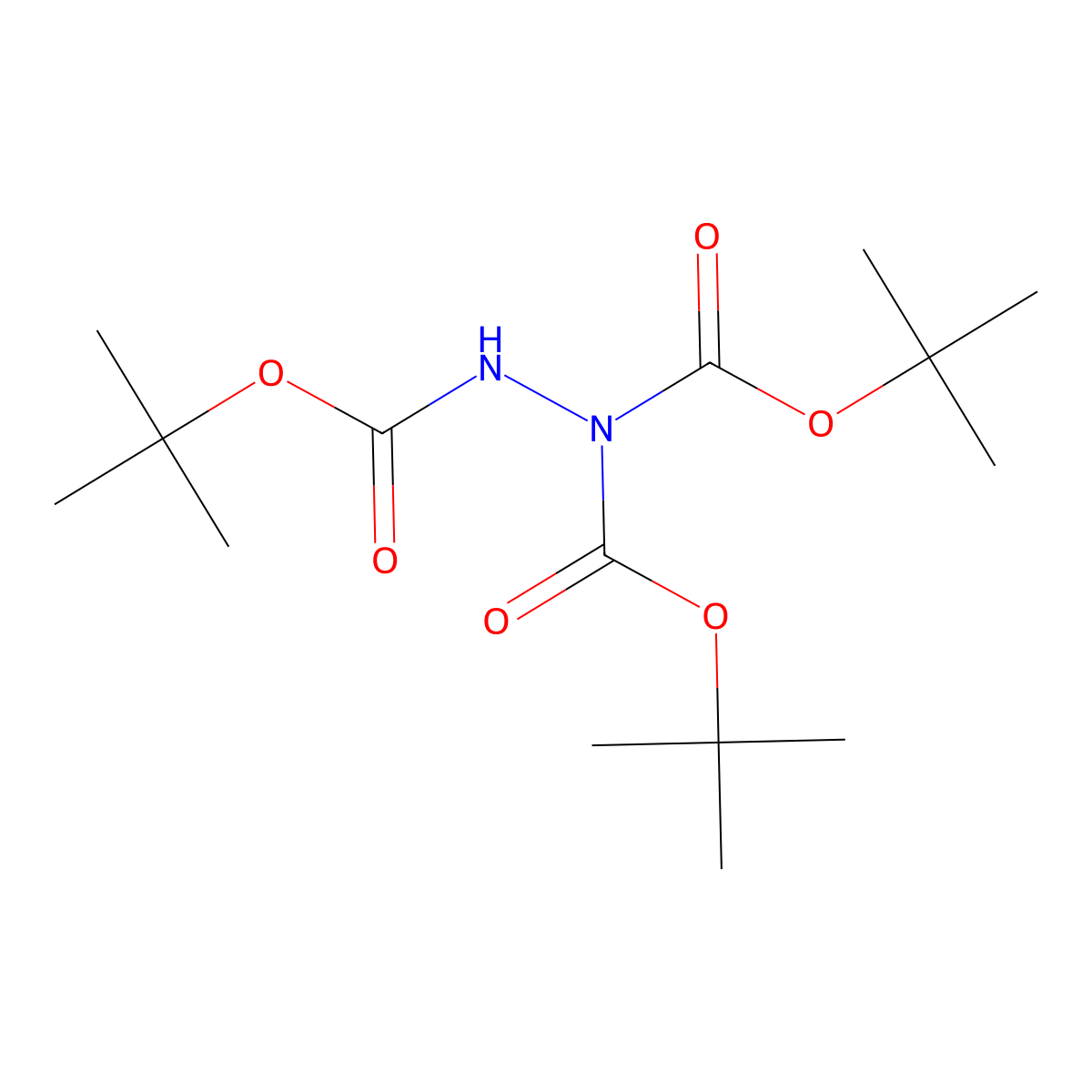 Tri-tert-butyl hydrazine-1,1,2-tricarboxylate molecular structure, CAS 185456-26-2