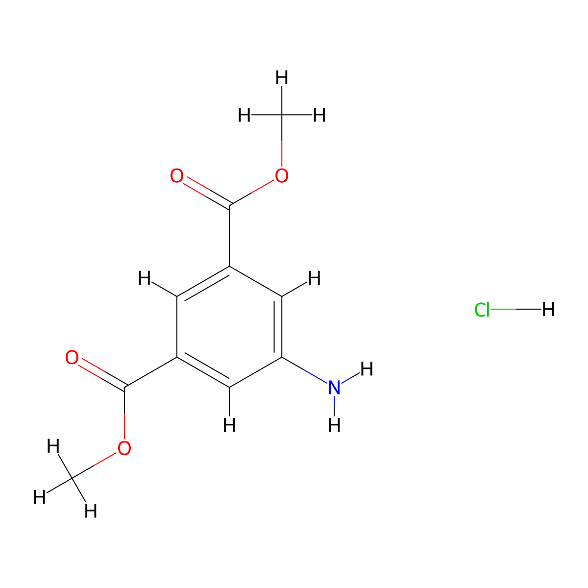Dimethyl 5-aminoisophthalate hydrochloride molecular structure, CAS 185457-33-4