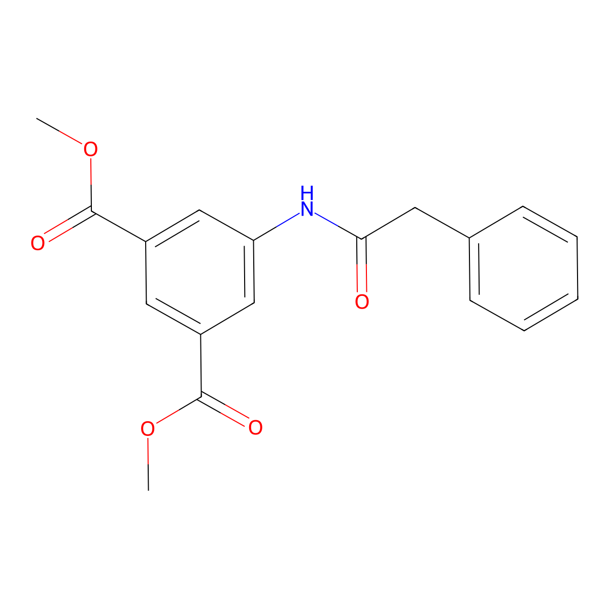 Dimethyl 5-[(2-phenylacetyl)amino]benzene-1,3-dicarboxylate molecular structure, CAS 185457-80-1