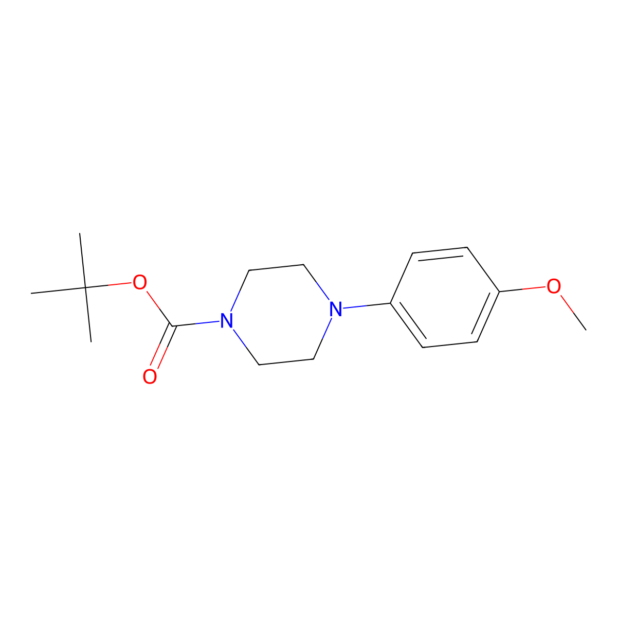 Tert-butyl 4-(4-methoxyphenyl)piperazine-1-carboxylate molecular structure, CAS 185460-26-8