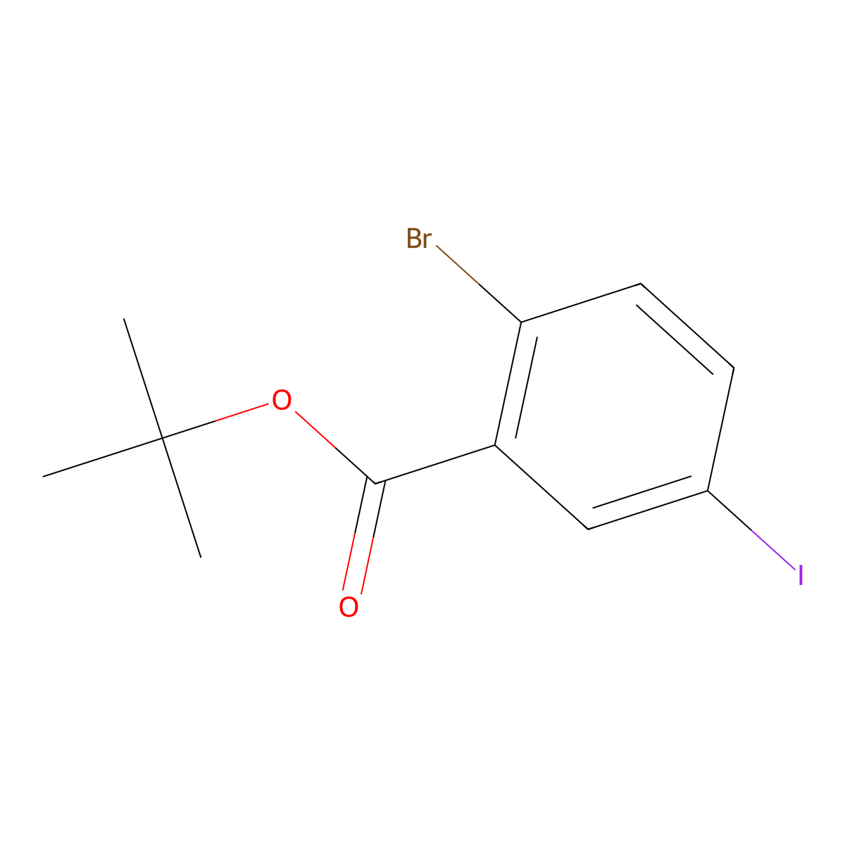 Tert-butyl 2-bromo-5-iodobenzoate molecular structure, CAS 1854600-90-0