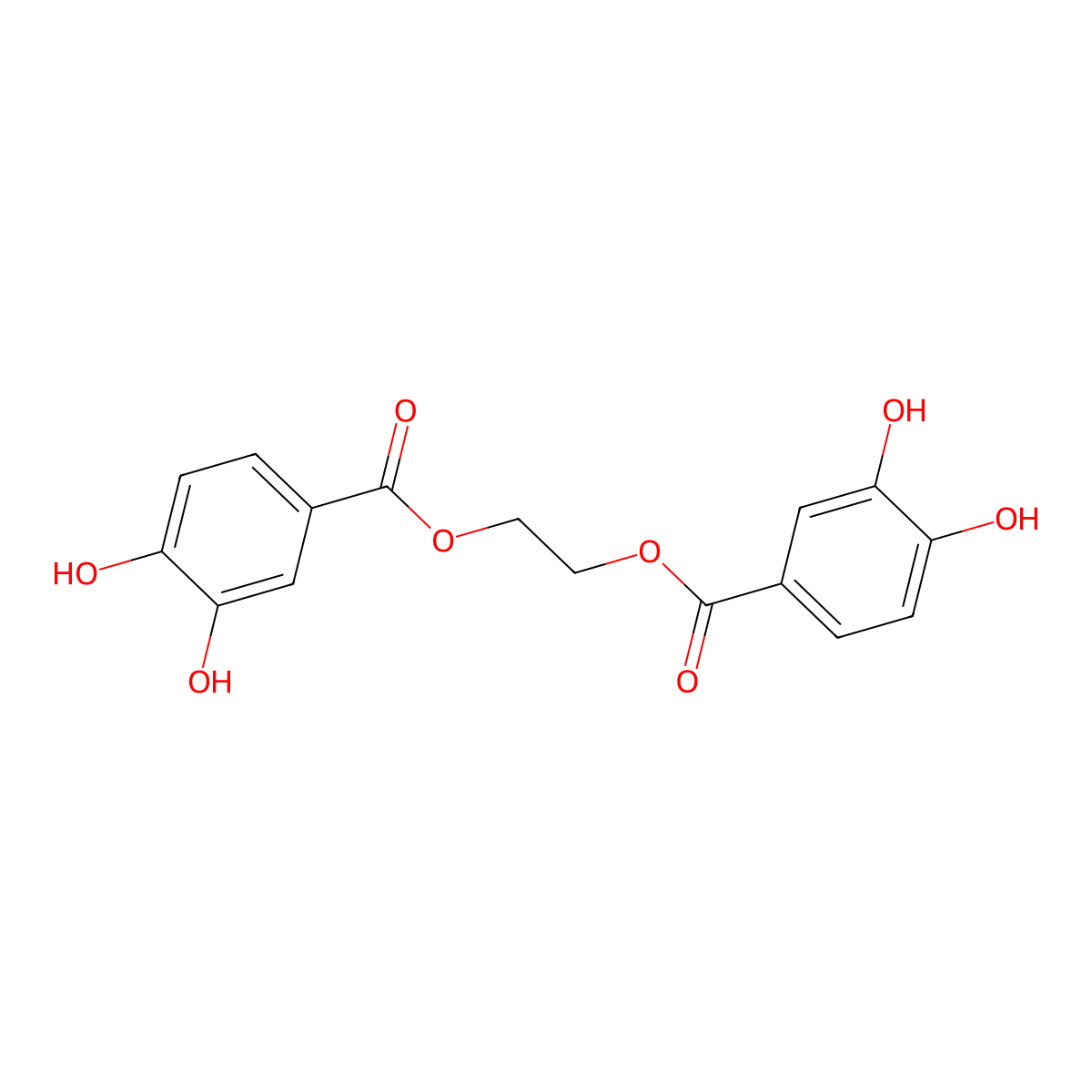 2-(3,4-Dihydroxybenzoyloxy)ethyl 3,4-dihydroxybenzoate molecular structure, CAS 185462-49-1
