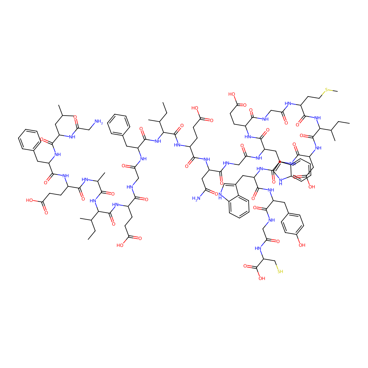 H-Gly-Leu-Phe-Glu-Ala-Ile-Glu-Gly-Phe-Ile-Glu-Asn-Gly-Trp-Glu-Gly-Met-Ile-Asp-Gly-Trp-Tyr-Gly-Cys-OH molecular structure, CAS 185462-59-3