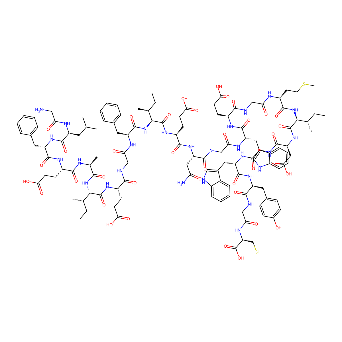 H-Gly-Leu-Phe-Glu-Ala-Ile-Glu-Gly-Phe-Ile-Glu-Asn-Gly-Trp-Glu-Gly-Met-Ile-Asp-Gly-Trp-Tyr-Gly-Cys-OH molecular structure, CAS 185462-59-3