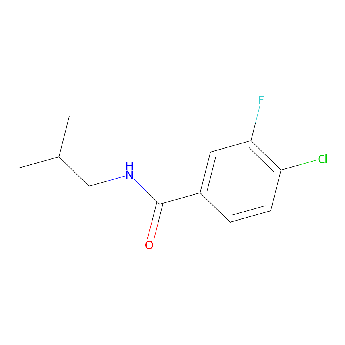 4-chloro-3-fluoro-N-isobutylbenzamide molecular structure, CAS 1854625-52-7