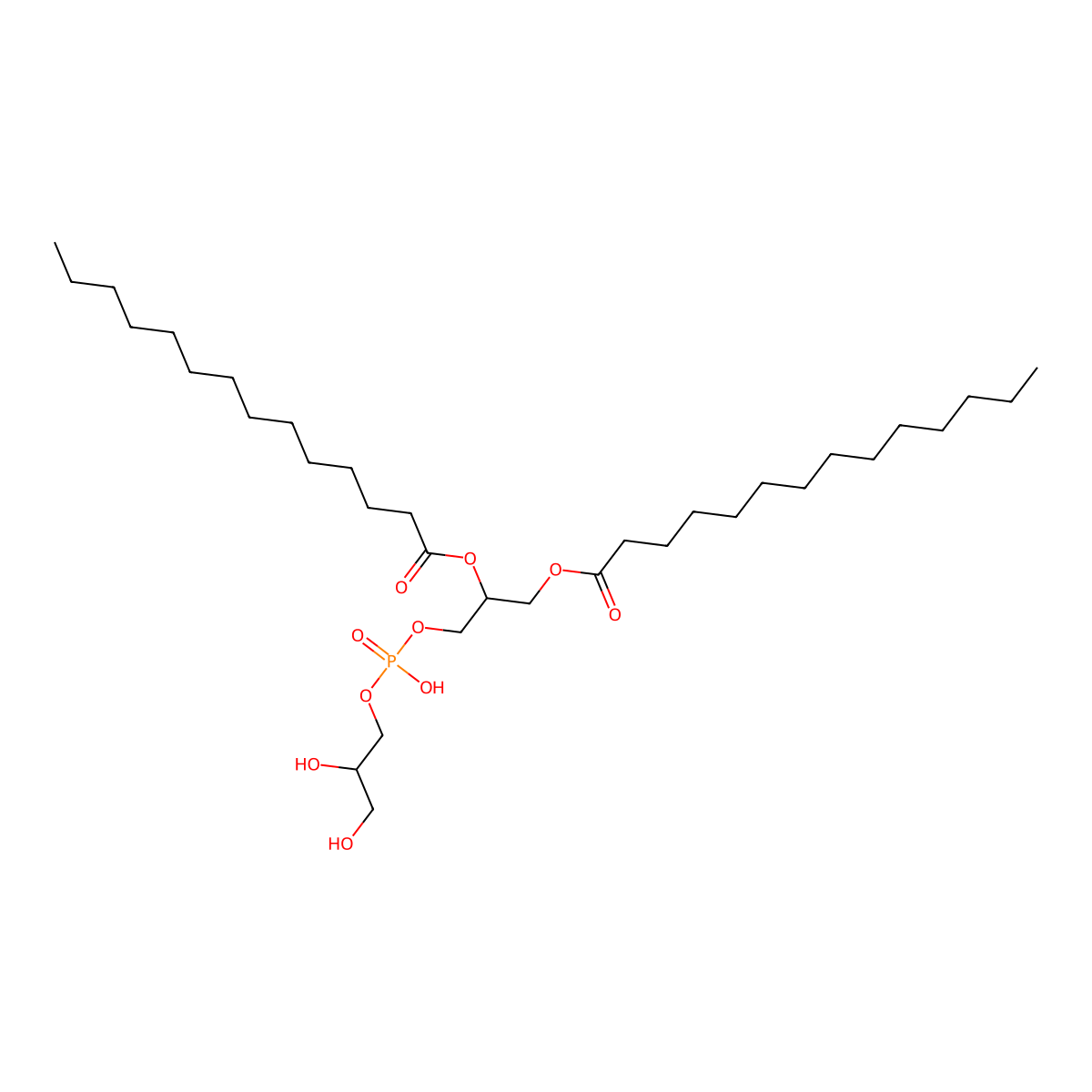 1,2-Dimyristoyl-sn-glycero-3-(phospho-rac-(1-glycerol)) molecular structure, CAS 185463-23-4